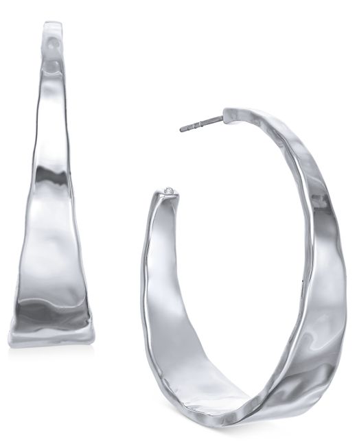 Style & Co Hammered Metal Medium Hoop Earrings 1.5 Created for Macys