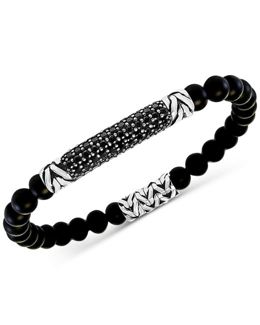 Effy Collection Effy Onyx 6mm Bead Black Spinel Bracelet in Sterling