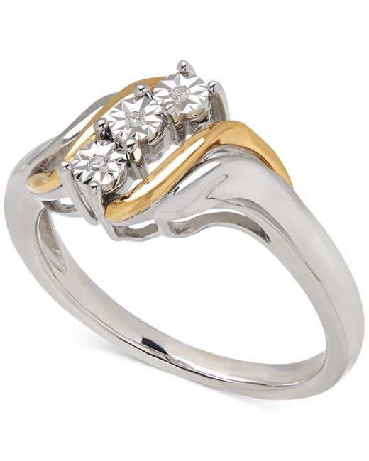 Macy's Diamond Accent Ring in 14k Gold and Sterling