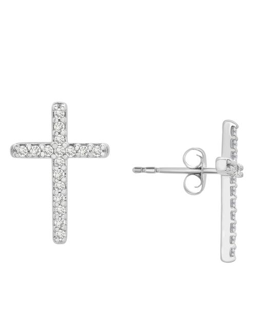 Wrapped Diamond Cross Stud Earrings 1/10 ct. t.w. in 14k Gold or Created for Macys