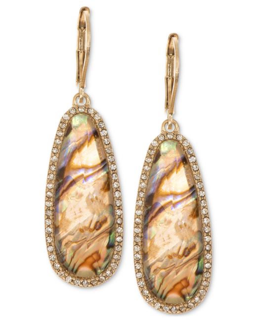 Lonna & Lilly Tone Iridescent Stone Drop Earrings