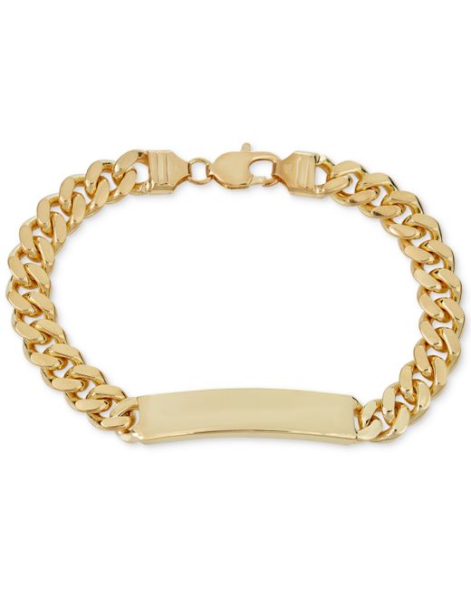 Macy's Cuban Chain Id Bracelet in 18k Gold-Plated Sterling