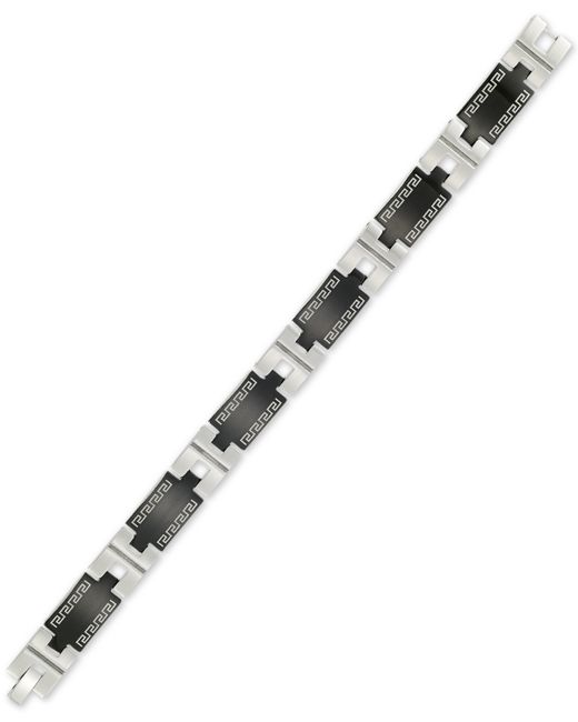 Legacy For Men By Simone I. Legacy for by Simone I. Smith Greek Key Pattern Link Bracelet in Ion-Plate