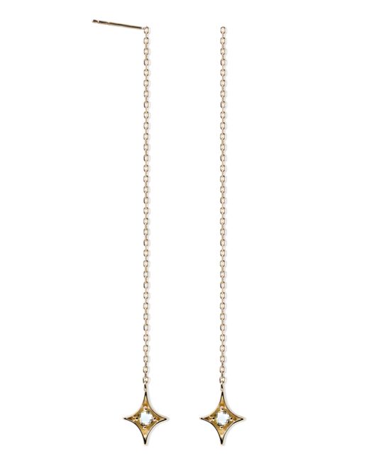 Anzie Jac Jo by Topaz 1/4 ct. t.w. Threader Earrings in 14k Yellow Gold