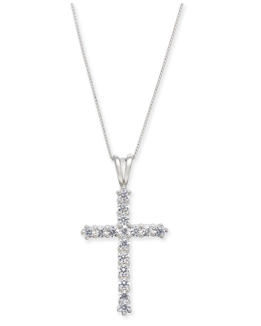 Macy's Diamond Cross 18 Pendant Necklace 1 ct. t.w. in 14k