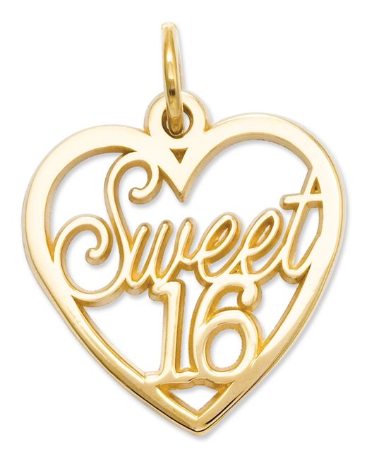Macy's 14k Gold Charm Sweet 16 Heart
