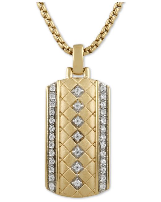 Macy's Diamond Dog Tag 22 Pendant Necklace 1/3 ct. t.w. in 18k Gold-Plated Sterling