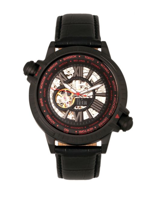 Reign Thanos Automatic and Red Case Genuine Leather Watch 47mm