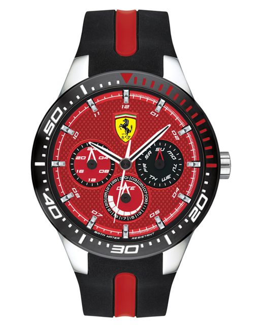 Ferrari RedRev Silicone Strap Watch 46mm Shoes