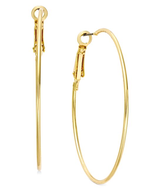 INC International Concepts Large 2 Tone Wire Hoop Earrings Created for Macys
