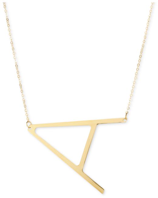 Italian Gold Initial 18 Pendant Necklace in 10k