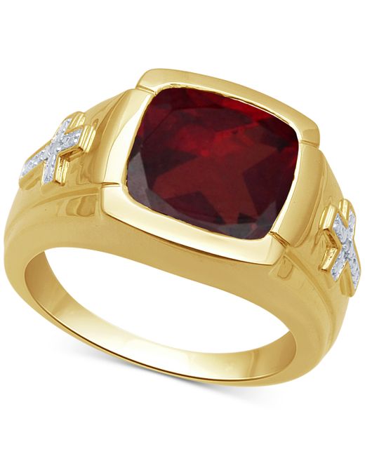Macy's Garnet 7-3/4 ct. t.w. Diamond Accent Ring in 18k Gold Over Sterling