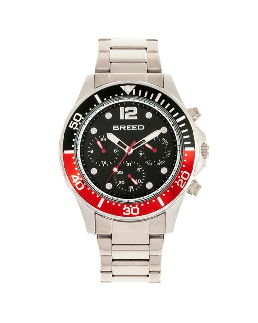 Breed Quartz Pegasus Black and Red Face Multi-Function Alloy Watch 46mm