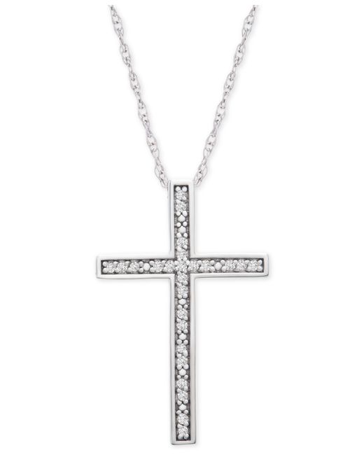 Macy's Diamond Cross Pendant Necklace 1/10 ct. t.w. in