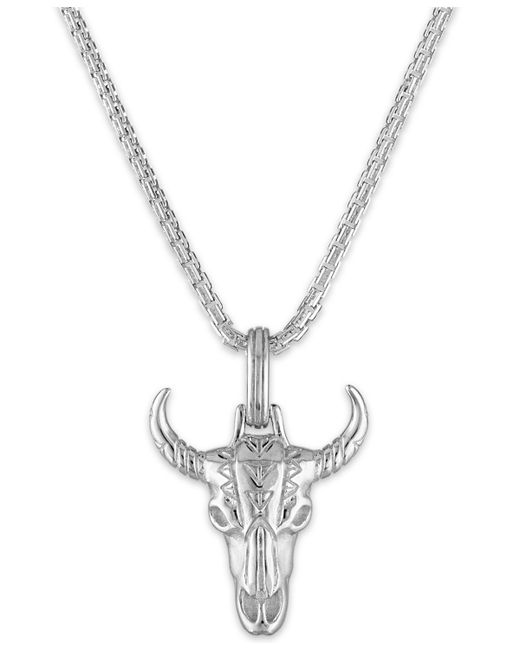 Esquire Men's Jewelry Bulls Head 22 Pendant Necklace in Sterling Created for Macys