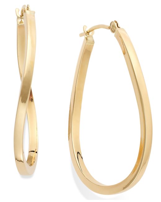 Macy's Twist Hoop Earrings in 10k Gold