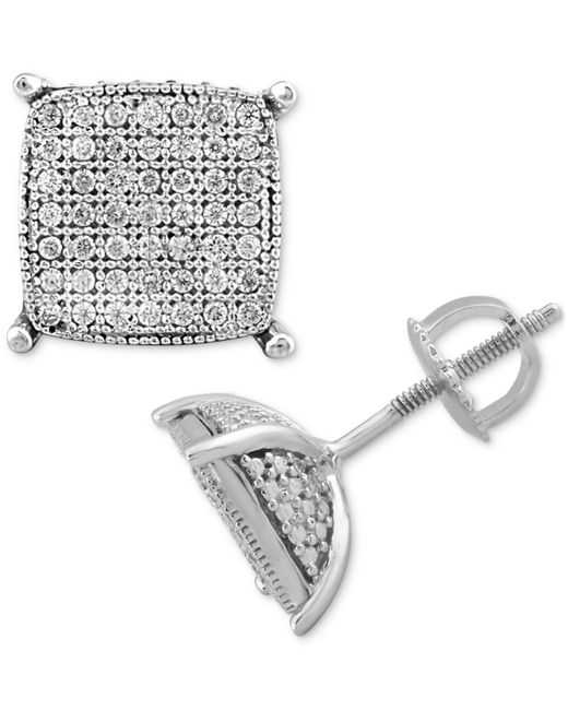Macy's Diamond Cushion Cluster Stud Earrings 1/4 ct. t.w. in Sterling