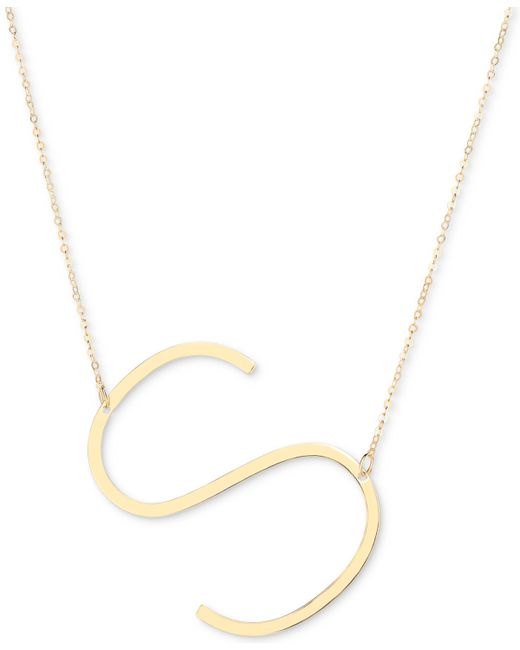 Italian Gold Initial 18 Pendant Necklace in 10k