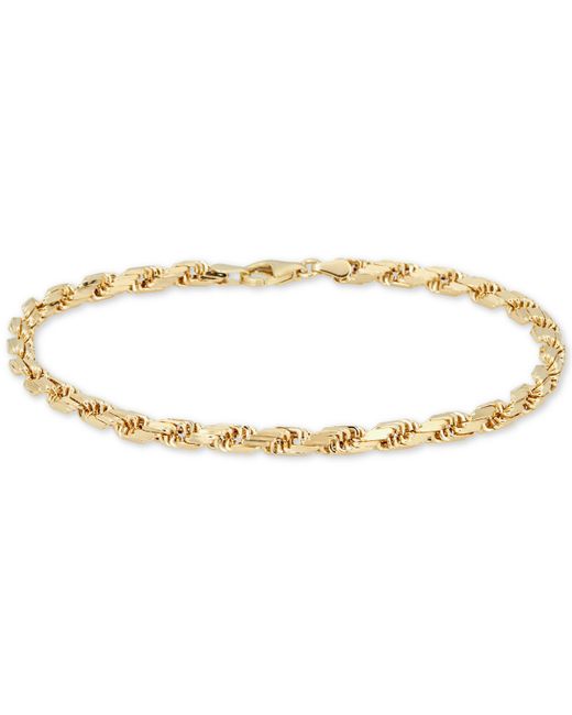 Italian Gold Rope Chain 4mm Bracelet in 14k Gold Made Italy