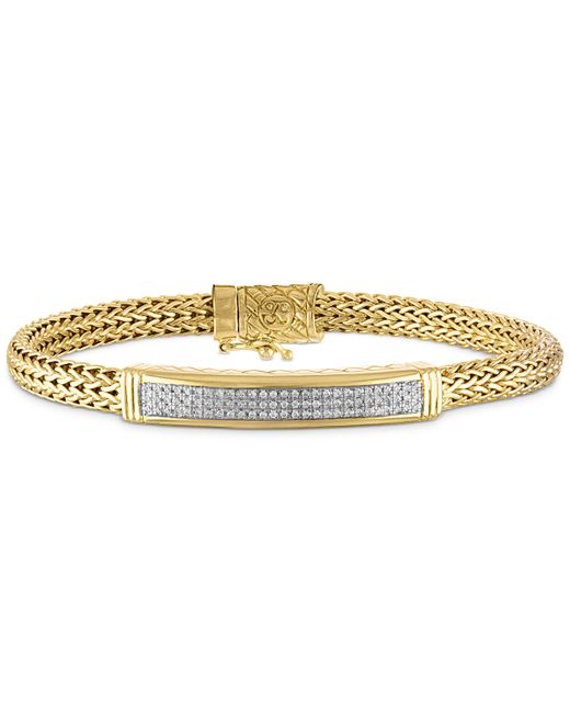 Esquire Men's Jewelry Diamond Id Bracelet 3/4 ct. t.w. in 14k Gold Over Sterling