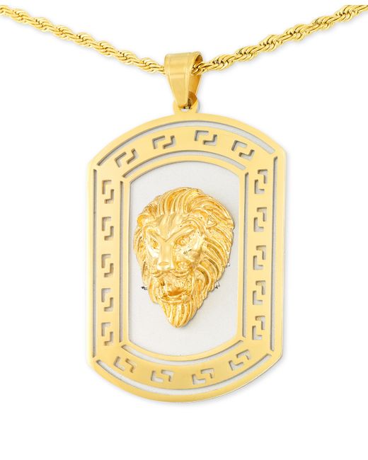 Legacy For Men By Simone I. Legacy for by Simone I. Smith Lions Head Two-Tone 24 Pendant Necklace in Ion-Plate