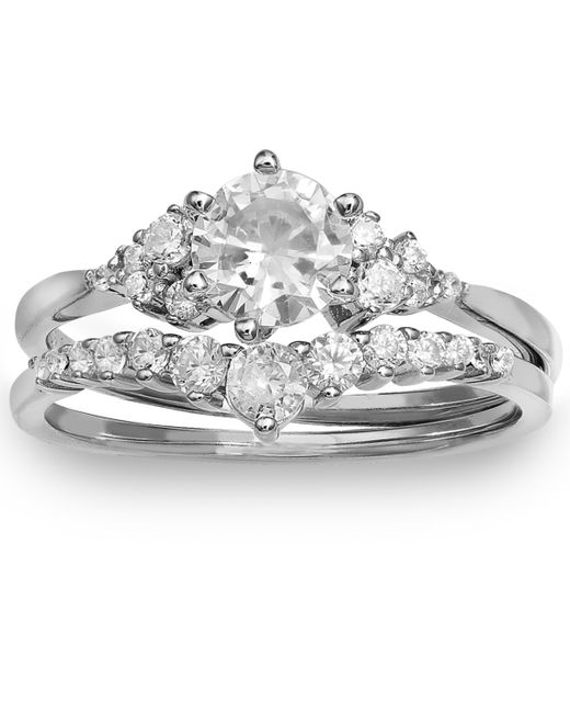 Giani Bernini 2-Pc. Set Cubic Zirconia Ring Matching Band in Sterling Silver Created for Macys