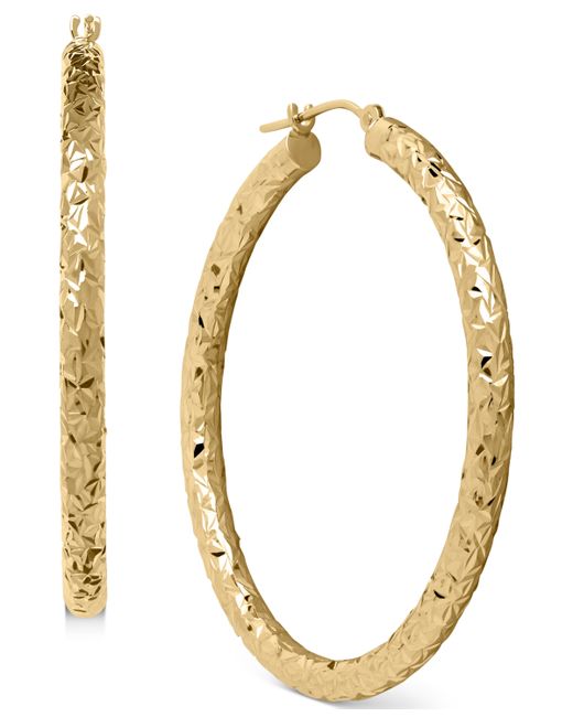 Macy's Diamond-Cut Hoop Earrings in 14k Gold