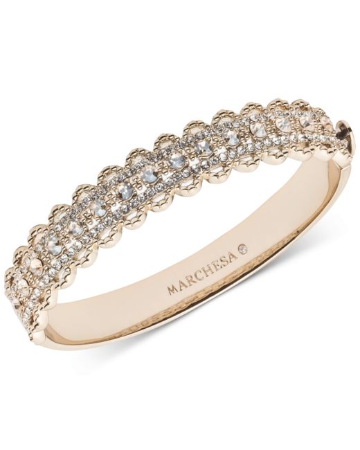 Marchesa Tone Crystal Filigree Bangle Bracelet