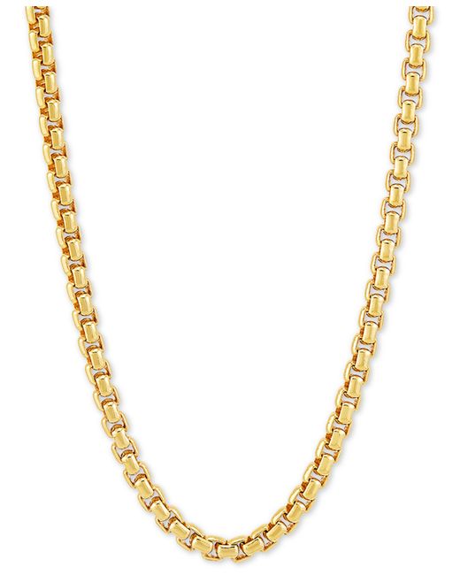 Macy's Rounded Box Link 24 Chain Necklace in 18k Gold-Plated Sterling