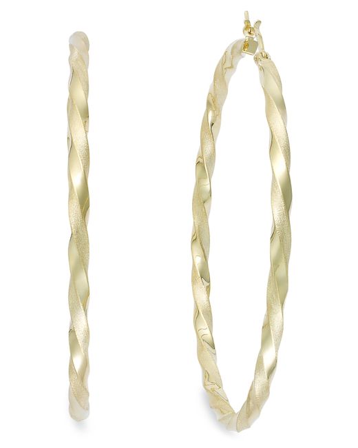 Macy's Twist Hoop Earrings in 14k Gold Plated Sterling