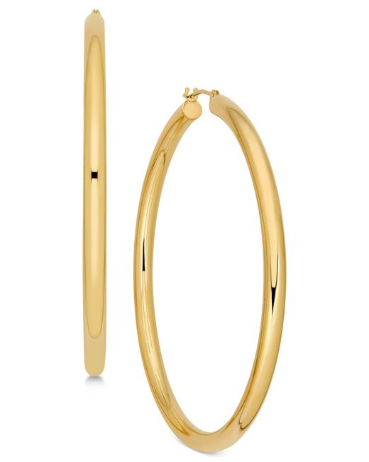 Macy's Polished Thin Tube Hoop Earrings in 14k Gold