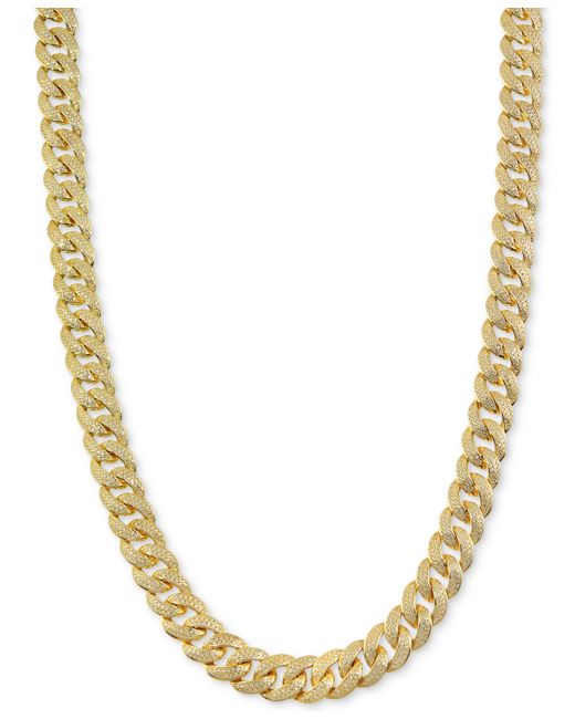Macy's Cubic Zirconia Curb Link 24 Chain Necklace in 14k Gold-Plated Sterling