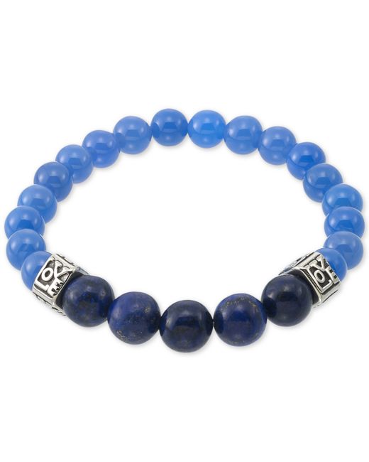 Legacy For Men By Simone I. Legacy for by Simone I. Smith Dyed Black Lapis Lazuli 10mm Agate 8mm Stretch Bracelet in