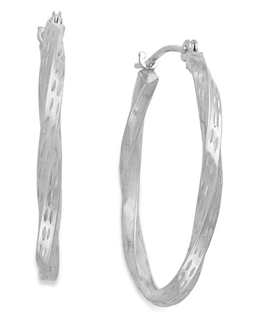 Macy's Diamond-Cut Hoop Earrings in 10k