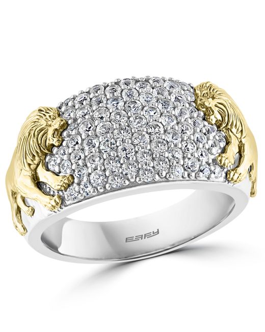 Effy Collection Effy White Sapphire Lion Ring 1-3/8 ct. t.w. in 14k Gold-Plate