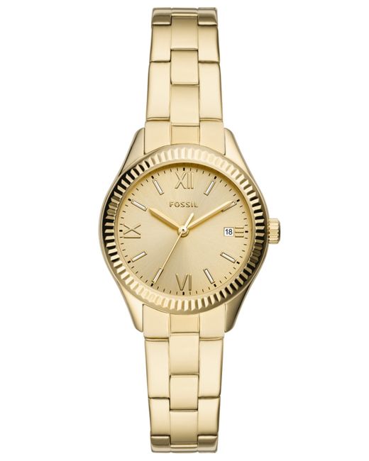 Fossil Ladies Rye three hand tone stainless steel watch 30mm