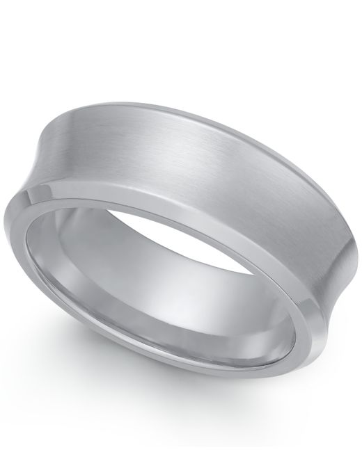 Sutton By Rhona Sutton Stainless Steel Matte Finish Concave Ring