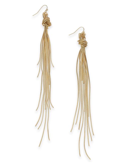 INC International Concepts Tone Knotted Multi-Chain Linear Drop Earrings Created for Macys