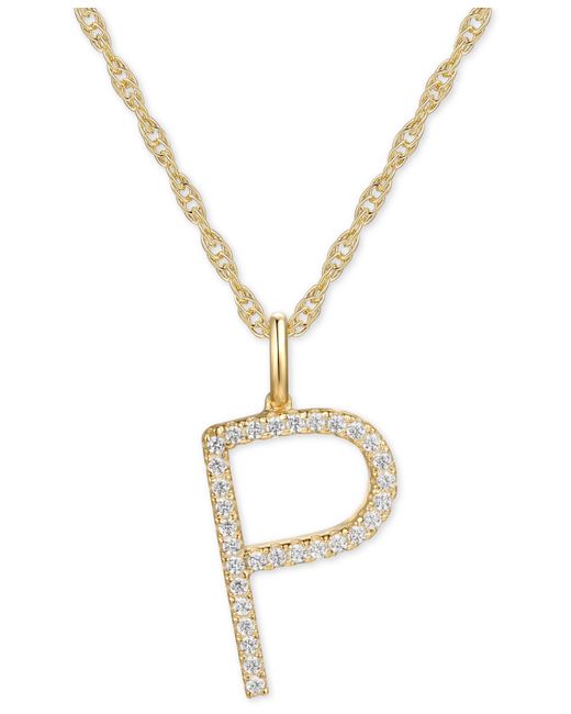 Macy's Diamond Initial 18 Pendant Necklace 1/6-1/3 ct. t.w. in 14k