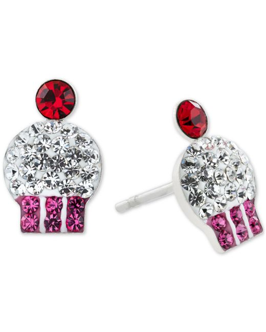 Giani Bernini Crystal Cupcake Stud Earrings in Sterling Silver Created for Macys