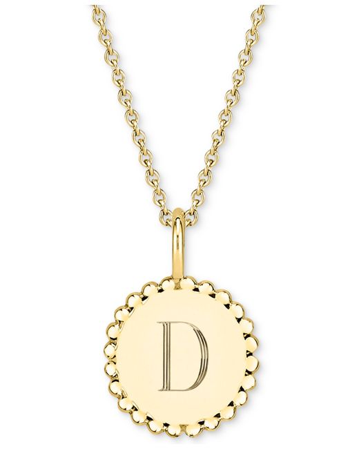 Sarah Chloe Initial Medallion Pendant Necklace in 14k Plated Sterling Silver 16 2 extender