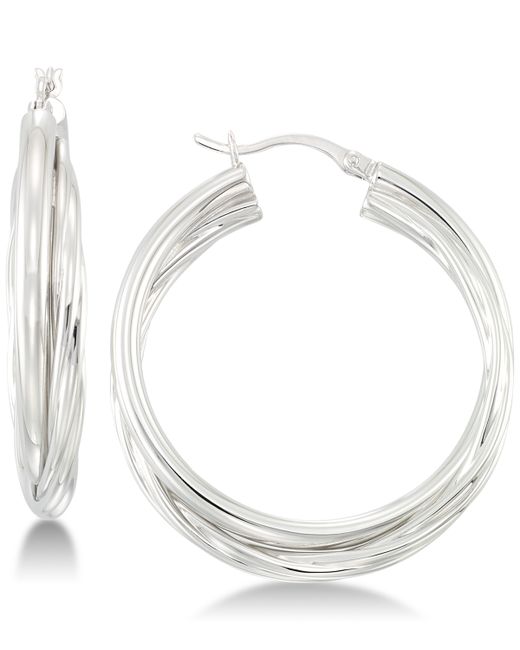 Simone I. Smith Double Twisted Hoop Earrings in Sterling