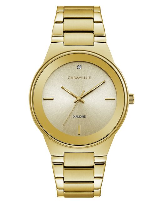 Caravelle NY Designed by Bulova Diamond-Accent Tone Stainless Steel Bracelet Watch 40mm Shoes