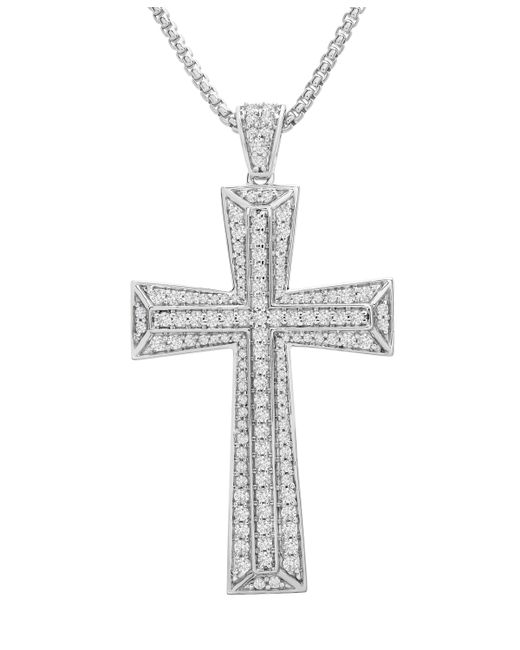 Macy's Diamond Cross 22 Pendant Necklace 1 ct. t.w. in 14k Gold-Plated Sterling or