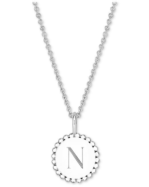 Sarah Chloe Initial Medallion Pendant Necklace in Sterling 16 2 extender
