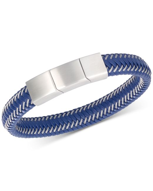 Legacy For Men By Simone I. Legacy for by Simone I. Smith Leather Braided Bracelet in Stainless Steel