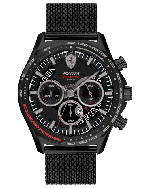 Ferrari Chronograph Pilota Evo Tone Stainless Steel Mesh Bracelet Watch 44mm Shoes