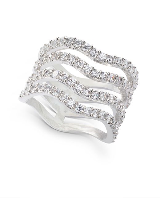 INC International Concepts -Tone Crystal Wavy Multi-Row Ring Created for Macys