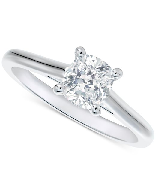 De Beers Forevermark Portfolio by Diamond Cushion-Cut Cathedral Solitaire Engagement Ring 1/2 ct. t.w. in 14k