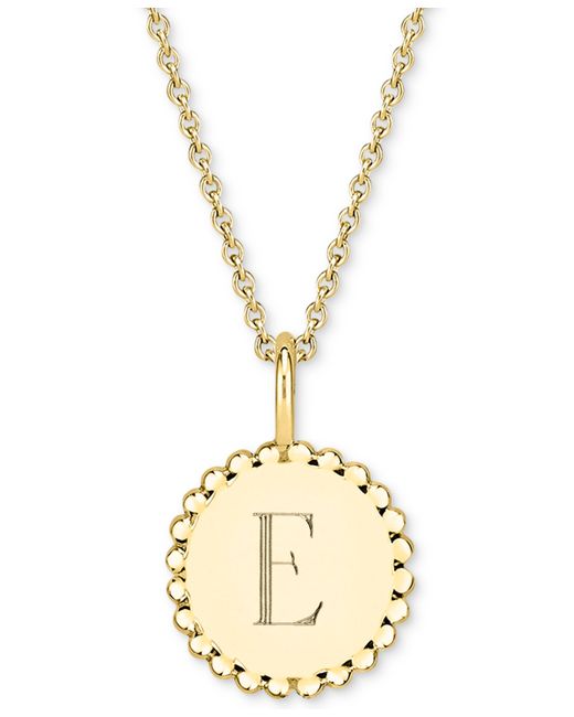 Sarah Chloe Initial Medallion Pendant Necklace in 14k Plated Sterling Silver 16 2 extender
